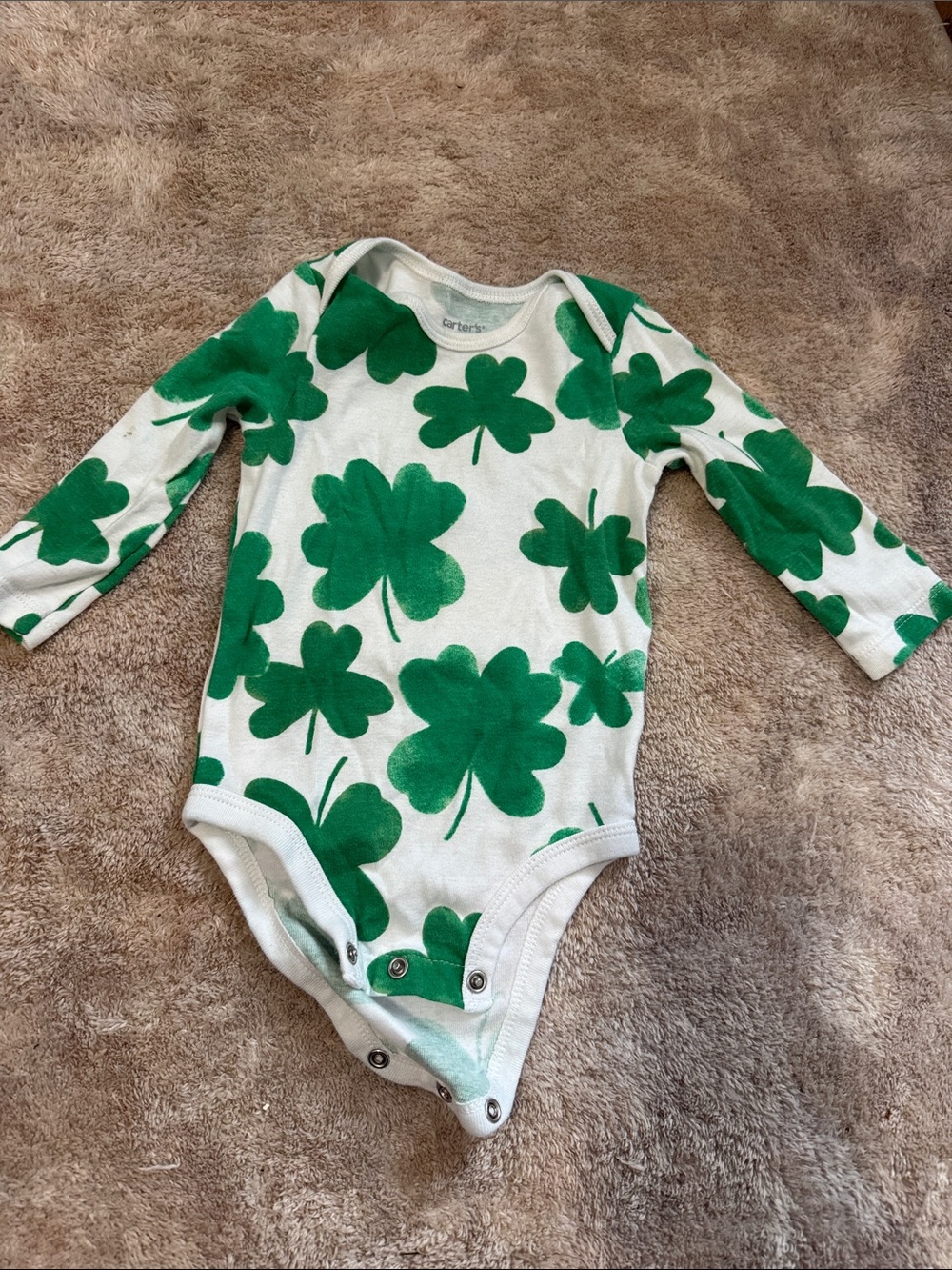 Baby St. Patrick’s Day Green Clover Onesie